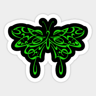 Tribal butterfly (green) Sticker